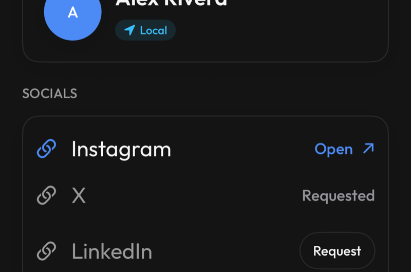 Viewing another person's profile