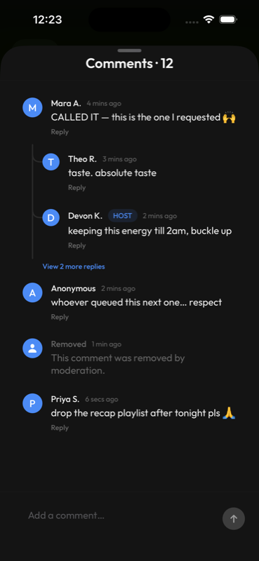Threaded comments on a post